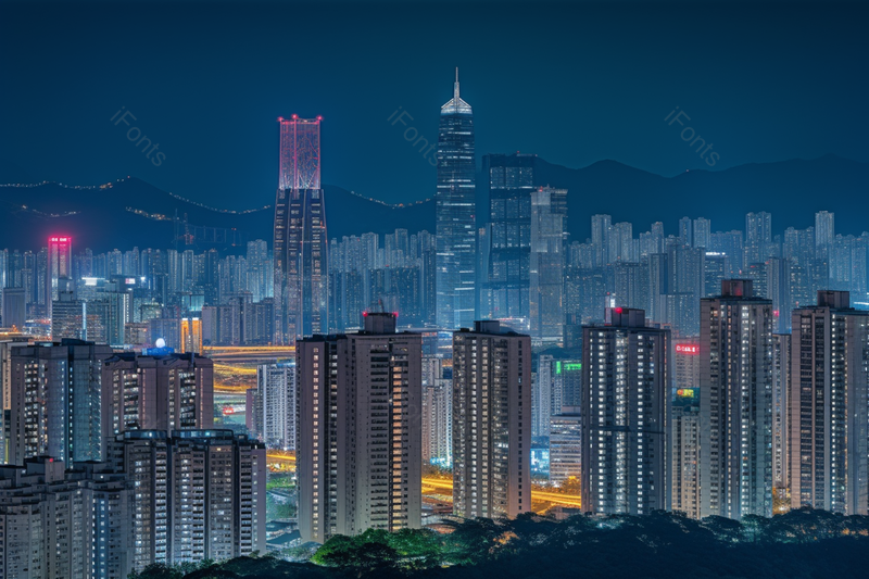 夜景深圳城市中心高清摄影图,高清,摄影图,摄影图片,图片大全,摄影图免费下载